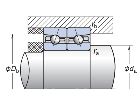 角接觸球軸承，品牌：NSK，尺寸圖2