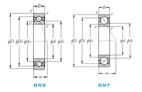 角接觸球軸承，品牌：NTN，尺寸圖1
