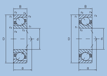 角接觸球軸承，品牌：HRB，尺寸圖1