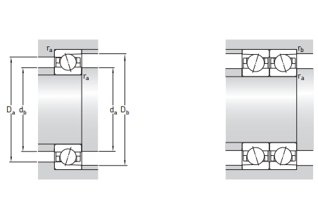 角接觸球軸承，品牌：SNFA，尺寸圖2