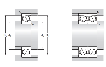 角接觸球軸承，品牌：SNFA，尺寸圖2