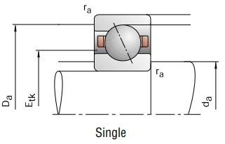 角接觸球軸承，品牌：BARDEN，尺寸圖1