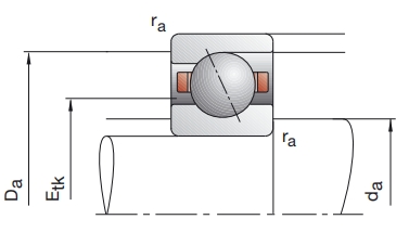 角接觸球軸承，品牌：FAG，尺寸圖1